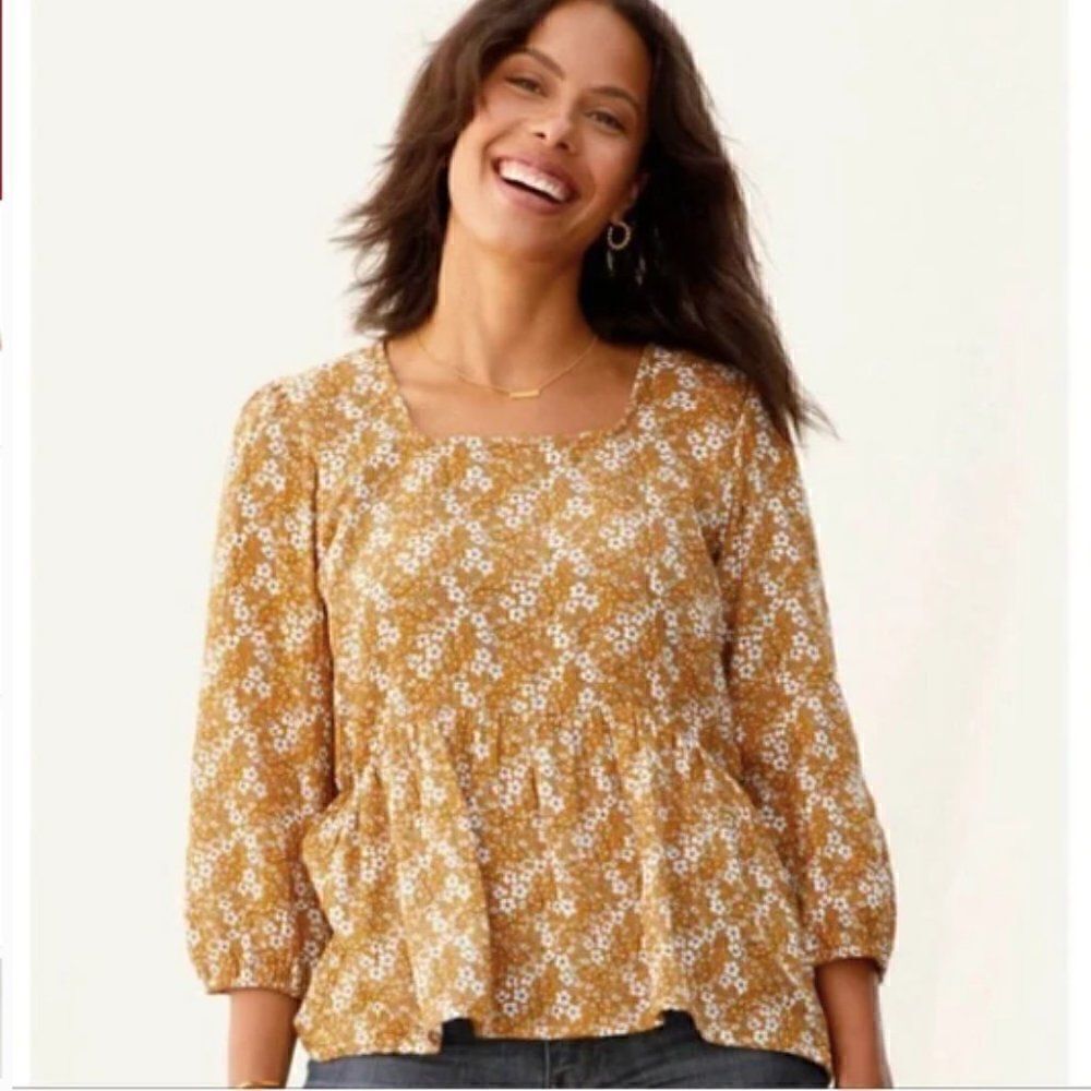 Matilda Jane Shay Ditsy Floral Peplum Top Small NWT